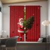 2pcs- Christmas Santa Claus Christmas Tree Pattern Printed Curtains   Christmas Decorations   Home Decorations   Room Decorations