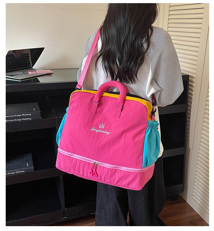 INS Dopamine Fashion Travel Bag: High-Style, Short-Distance, Large Capacity Gym Bag with Wet/Dry Separation