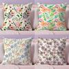 Spring Flower Print Cushion Cover Soft Plush Throw Pillow Cushion CoverDoubleSided Printed Pillow Case for Sofa Home Decor