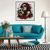 DIY Diamond Painting Canvas Day of The Dead Sugar Skull Rose Woman Pattern 5D Rhinestone Art Kit for Home Wall Decor Supplies