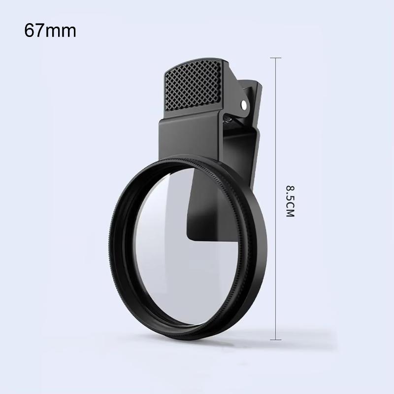 52/67Mm Clip On Phone Cpl Lens Filter Anti Glare Enhanced Color Saturation For Outdoor Landscape Photography Vlog Shooting