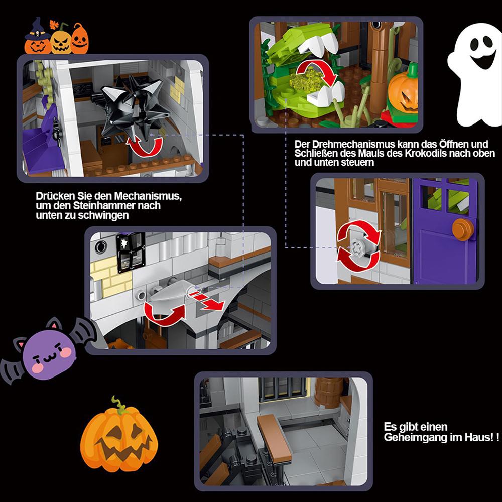 Hallows' Day Mystery Mansion Medieval Castle House Buildings Sets,City Street Brick Model Modular Blocks Kit Toys Gifts 4190PCS