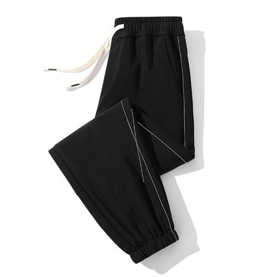 Thick Casual Pants for Men, Loose Fit with Added Fat and Plus Size, Ankle Binding, Sanitary Pants, 9-inch Sports Pants