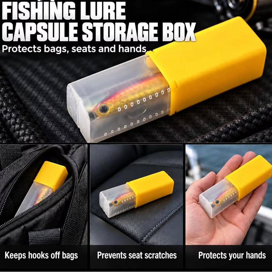 5pcs Capsule Shape Capsule Storage Case 5Pcs Fishing Tackle Box Outdoor Fishing