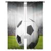 Football Field Grass Sport Soccer Tulle Sheer Window Curtains For Living Room The Bedroom Modern Voile Organza Curtains Drapes