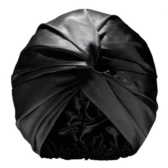 Imitation Silk Women Hat Solid Color Twist Knotted Design Turban Hat Solid Color Sleeping Hat Home Headwear