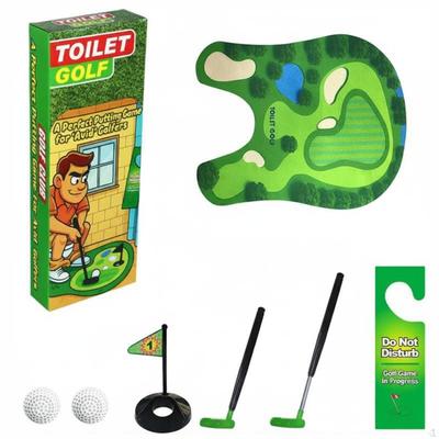 WC-Golfset Spiel Scherz Geschenk Toiletten-Puttinggreen Lustiges Werkzeug für Golfer,