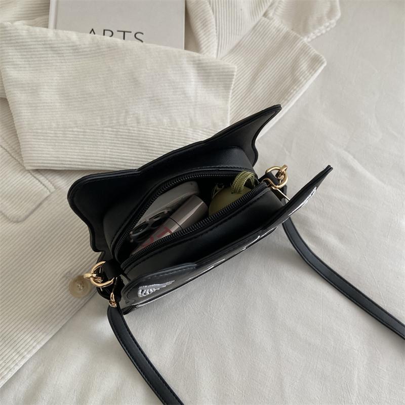 Cute Cat Shape Crossbody Bag Lady Animal Creative Cartoon Bag Leisure Small Phone Purse 3D Doll Bag Female Pu Leather Handbag