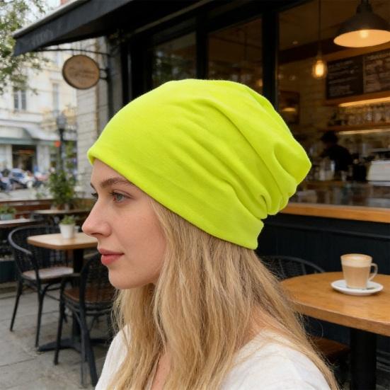 Brimless Hat Lightweight Breathable Soft Warm Windproof Elastic Solid Color Piled Hat School Work Hiking Casual Wear