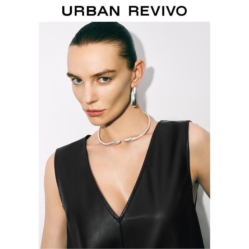 UR 2025 Autumn V-neck Sleeveless A-line Dress