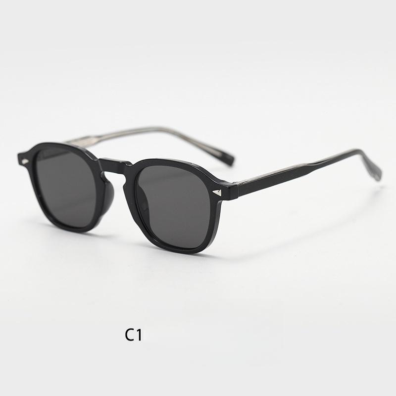 American Modern Retro Style  Custom Logo Luxury Polarized Sunglasses  with Metal Pins  for Both Men and Women Fashion Sunglasses&AC&TR90 чёрный
