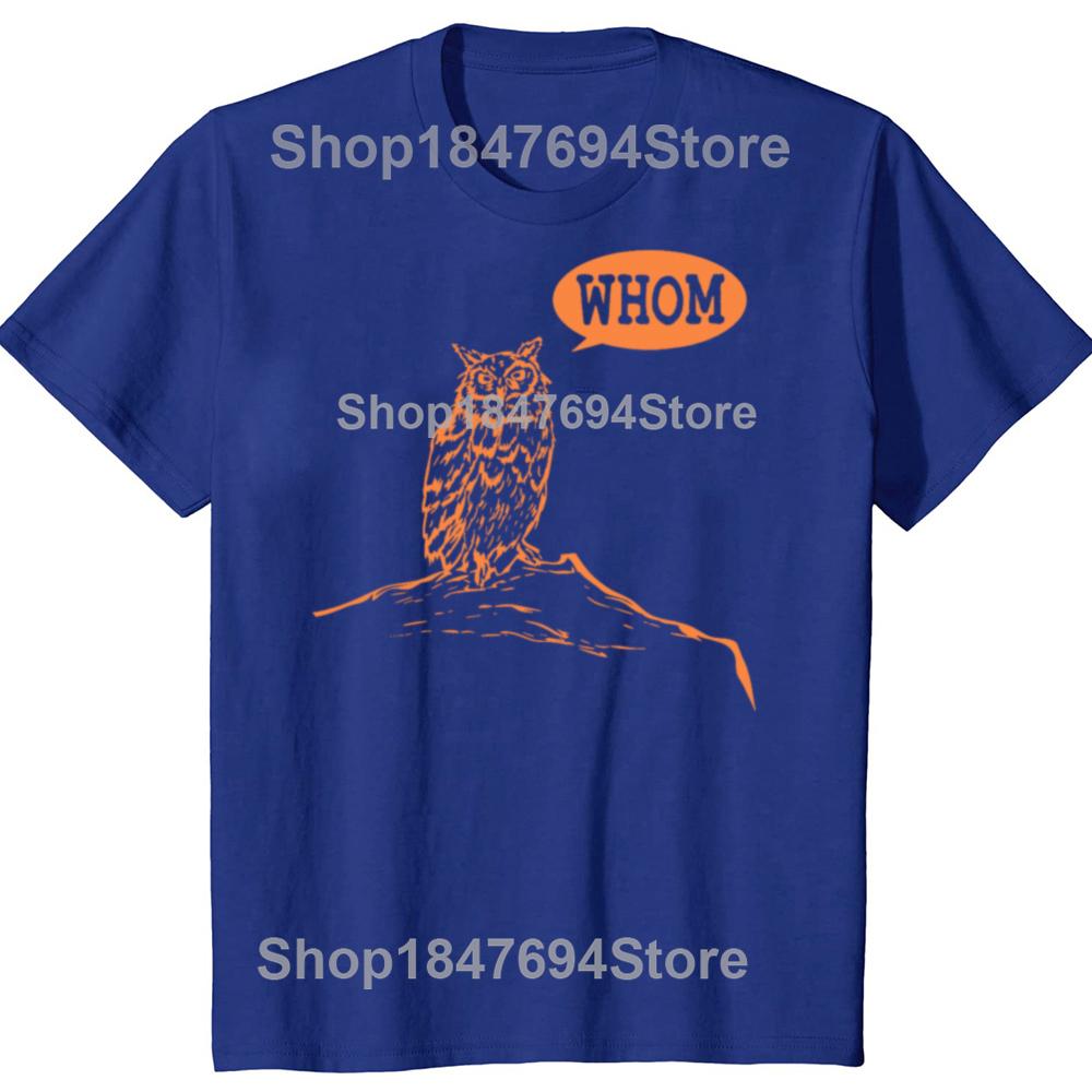 Funny Whom Owl Grammar English Teacher Graphic T-shirts Men Women's Fashion Casual Tshirt Loose Oversized Streetwear T Shirt