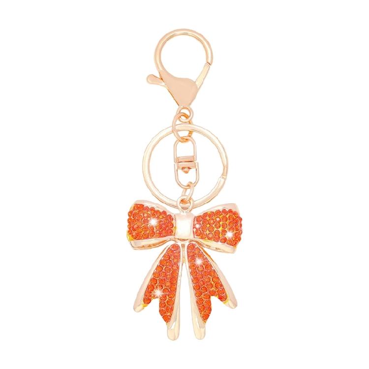 Shimmering Bowknot Keychain Rhinestones Decoration Alloy Metal Jewelry Accessory For Everyday Elegances