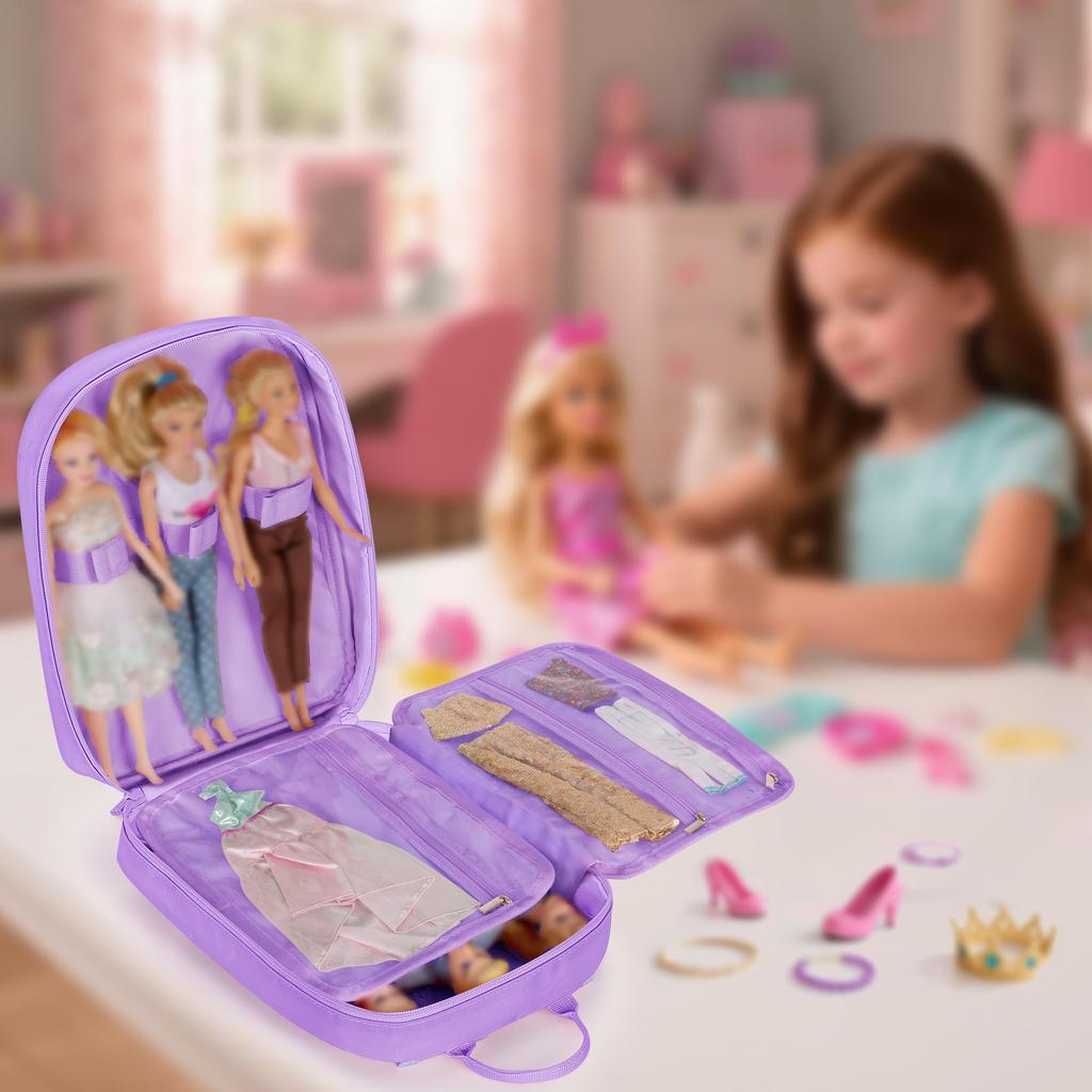 LoDrid Barbie Storage Bag - Perfect for 12-inch Barbie dolls. Barbie bag, doll storage bag, doll backpack, convenient for carrying.