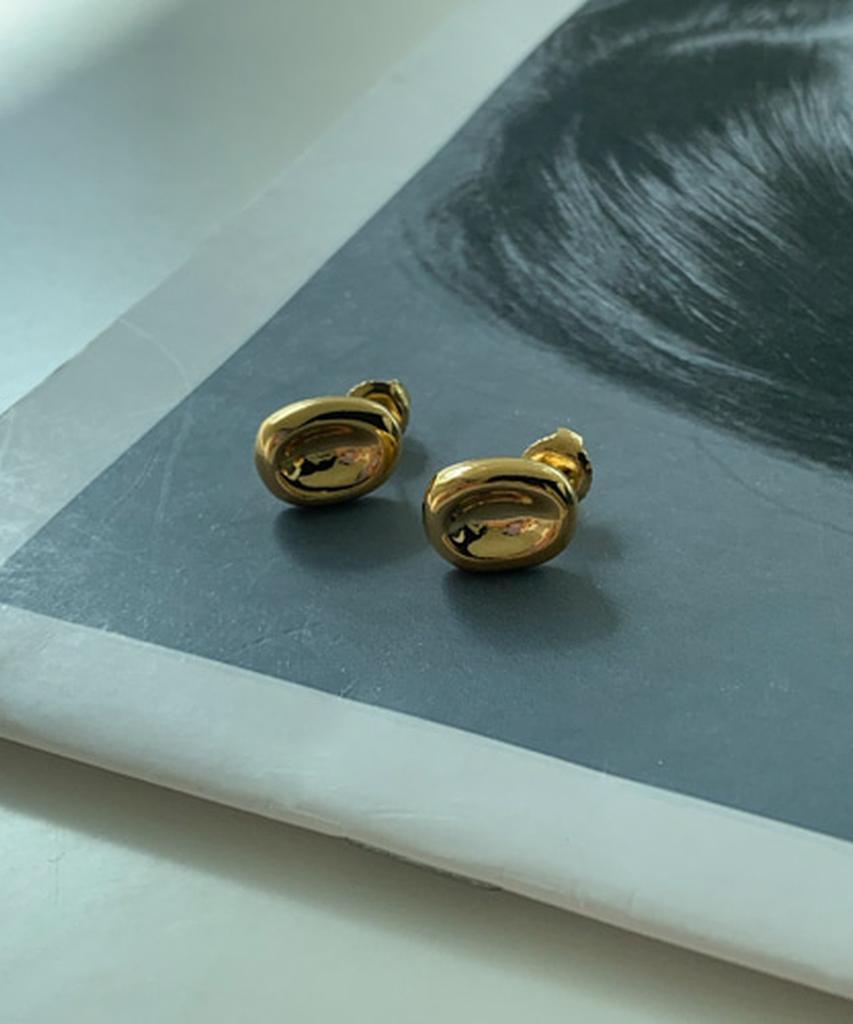 Alleun Silver 925 Pebble Bold Daily Earrings