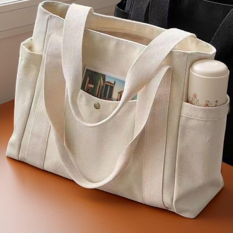 Large Capacity Canvas Tote Bags for Work Commuting Carrying Bag College Style Student Outfit Book Shoulder Bag