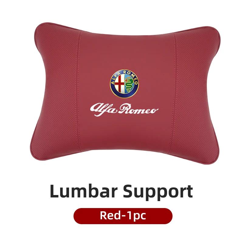 For Alfa Romeo Car Sticker Leather Car Seat Neck And Back Pillow Breathable Accessories For Alfa Romeo 159 Giulietta Giulia 147LG9