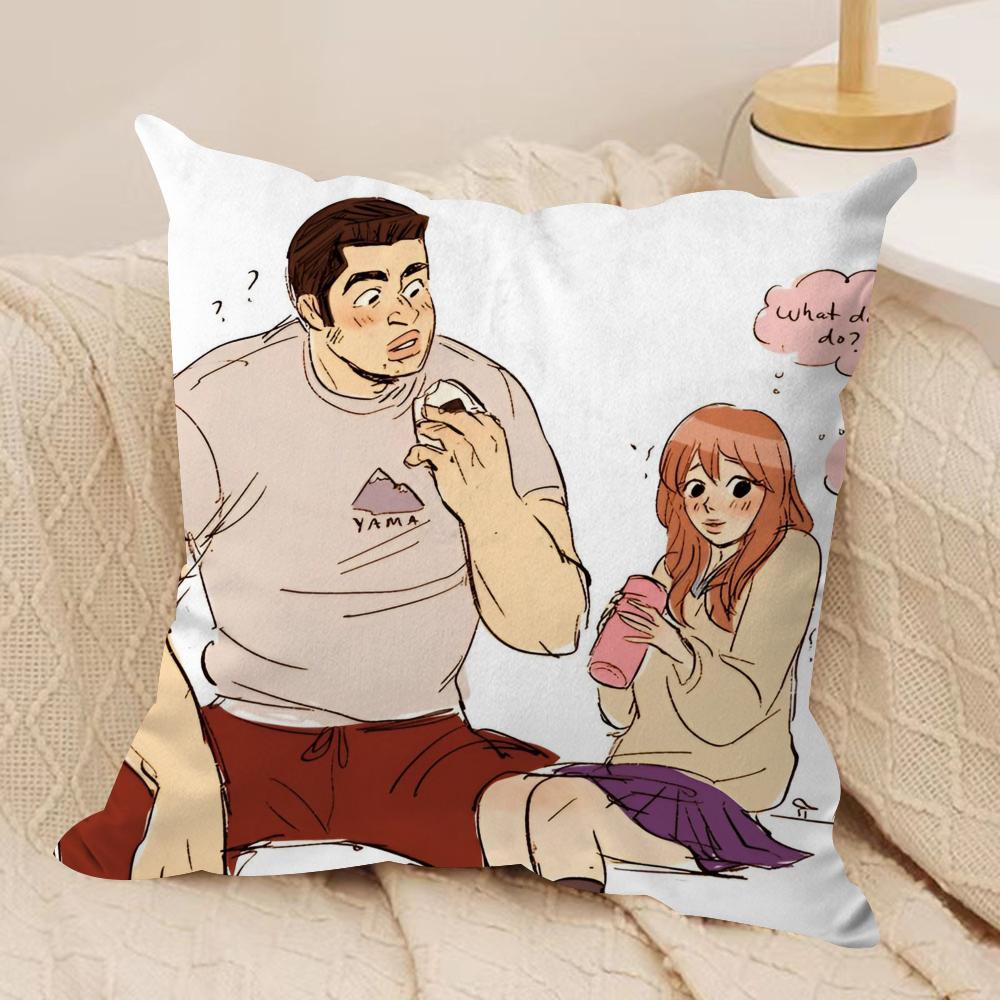 Anime My Love Story Cushion Cover Soft Plush Fabric DoubleSided Printed Sofa Cushion Cover for All Seasons Home Decor Gift