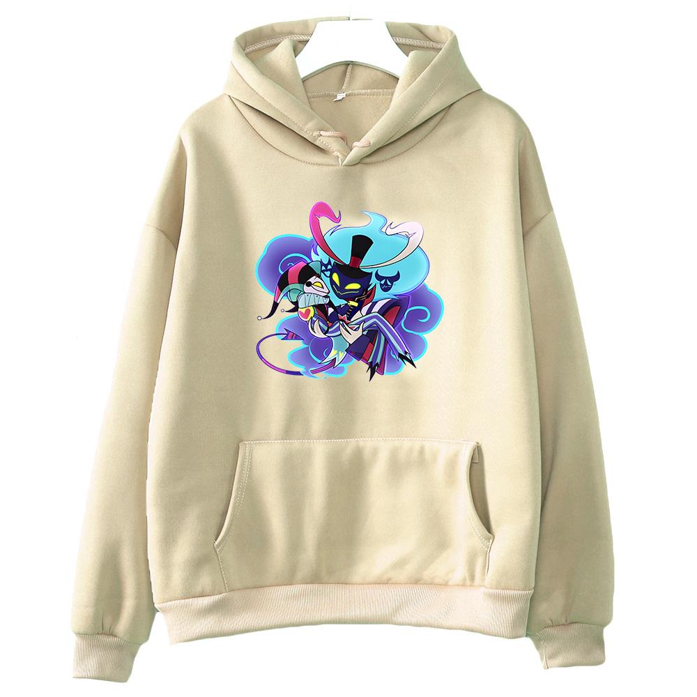 Anime potisk s kapucí Helluva Boss Pohodlné mikiny manga Kreslený potisk Roztomilé oblečení s kapucí Sudaderas Harajuku Kawaii Hoody