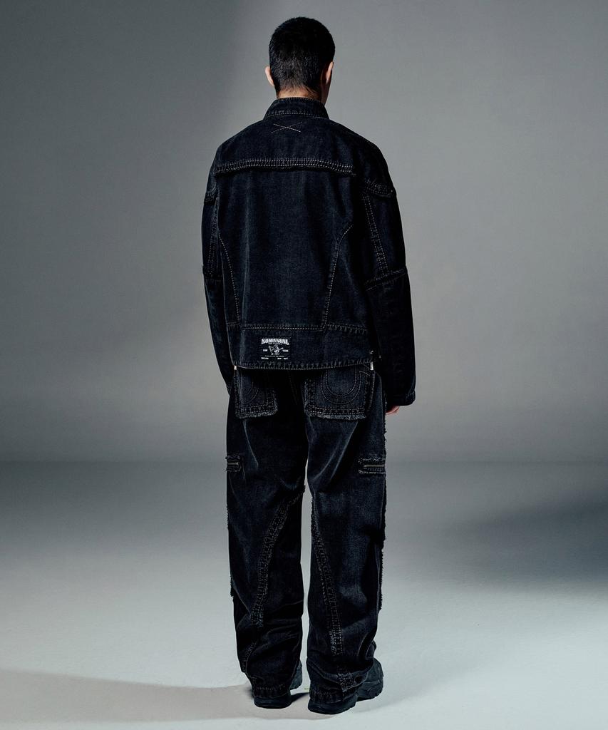 Nomanual No Religion Denim Rider Jacket - W.Black