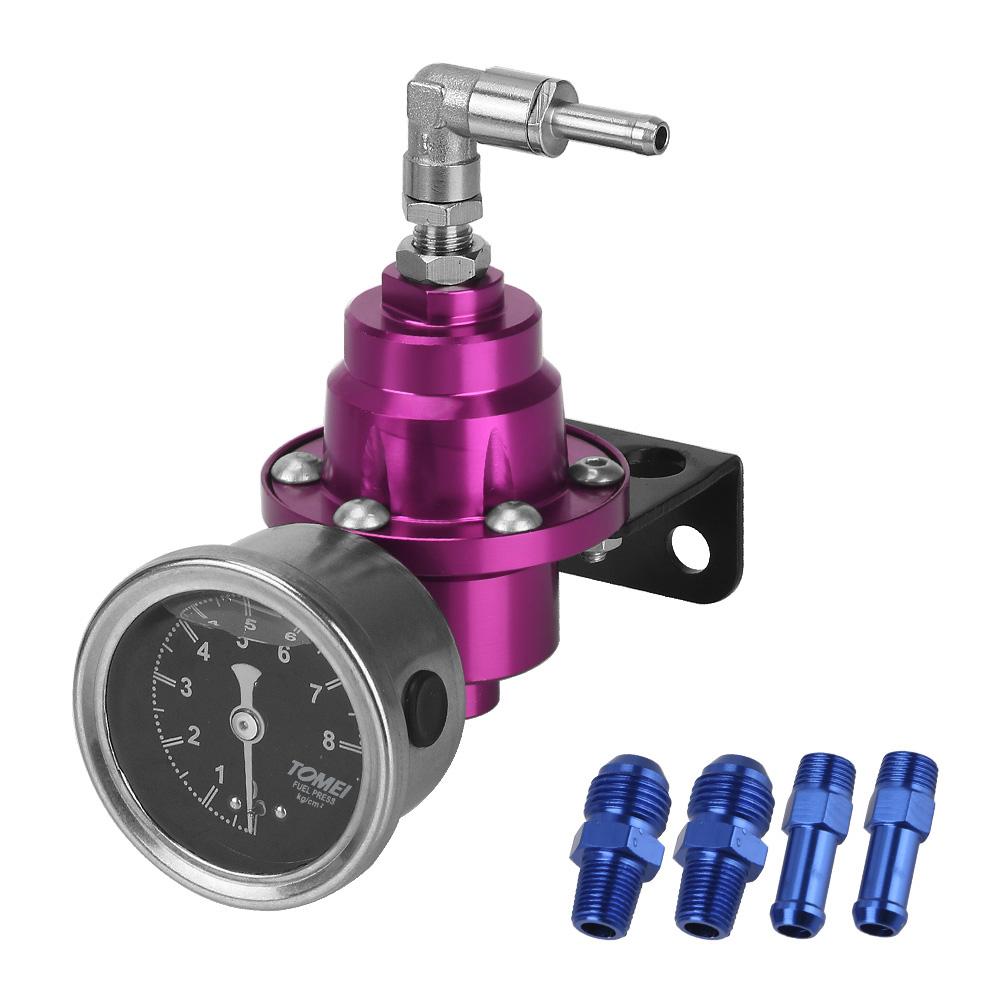 Universal Aluminum Vehicle Refitting fuel Supercharger Adjustable Fuel Pressure Regulator with Gauge Kit car Pressure Regulators 5