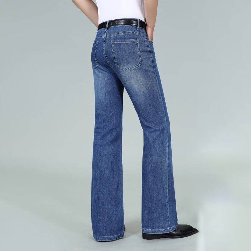 Jeansi largi evazați pentru bărbați, picior evazat, designer masculin, blugi clasici din denim