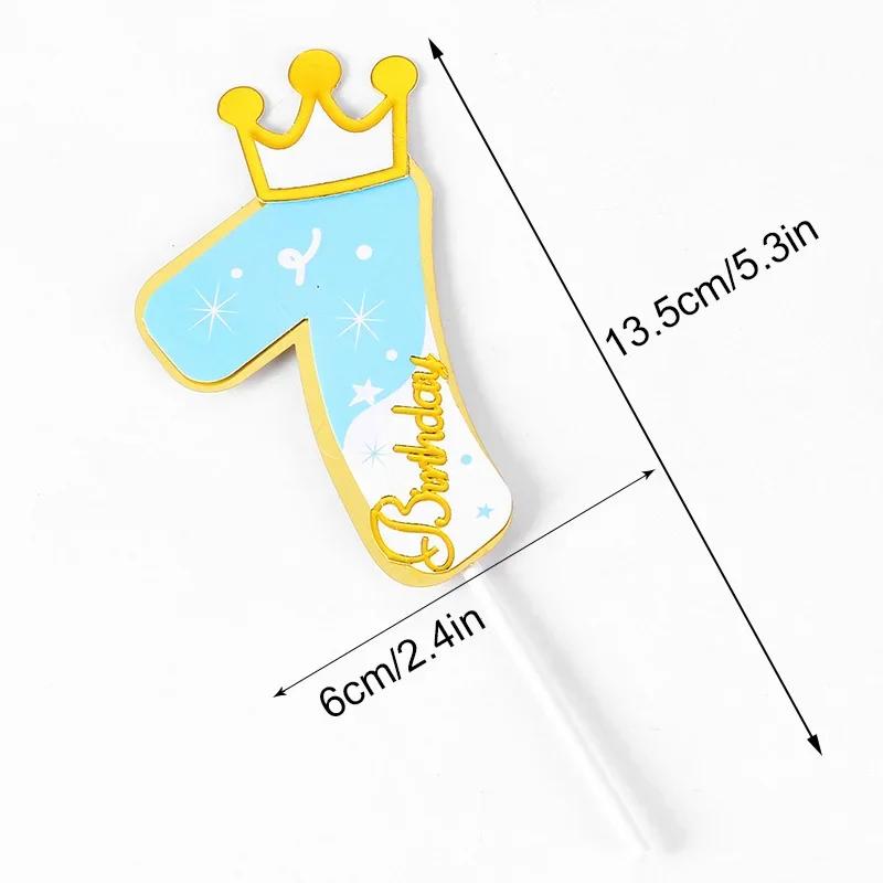 New Digital Decoration Happy Birthday Number Cake Insertion 0 1 2 3 4 5 6 7 8 9 Cake Topper Girls Boys Baby Party Supplies Decor