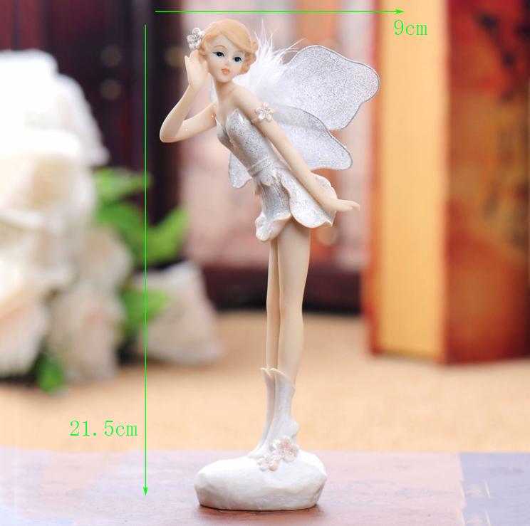 European Cute Elf Girls Resin Angel Figurines Office Desk Fairy Statue KTV Bar Ornaments Decor Home Furnishing Decoration Crafts