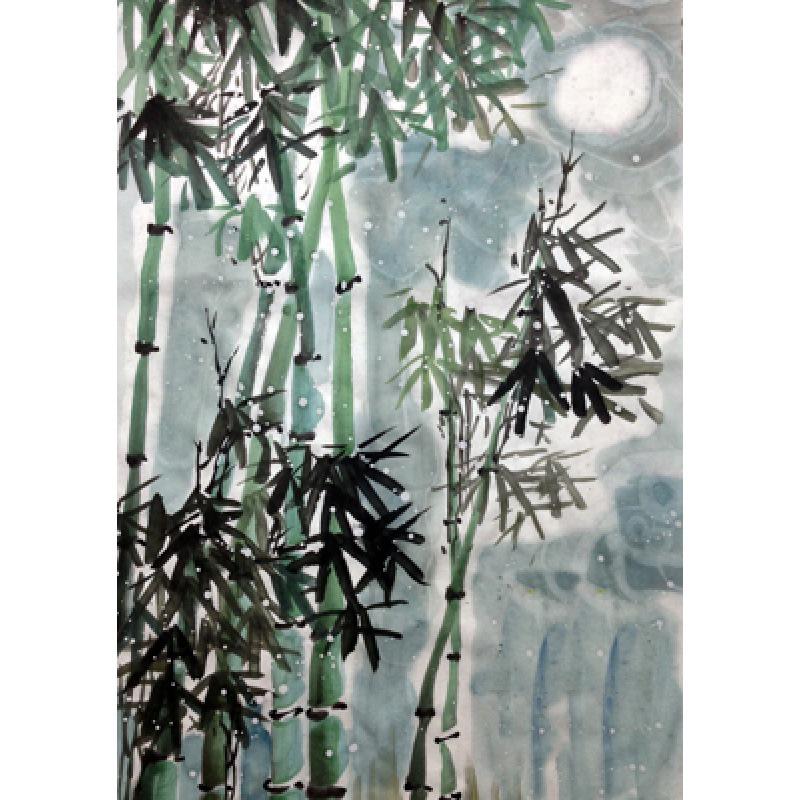 Gerahmtes Bambus-Kunstposter Dekorative Wandmalerei