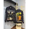 Unisex Vintage Skull Print Washed Cotton Long Sleeve Hoodie Streetwear Loose Fit