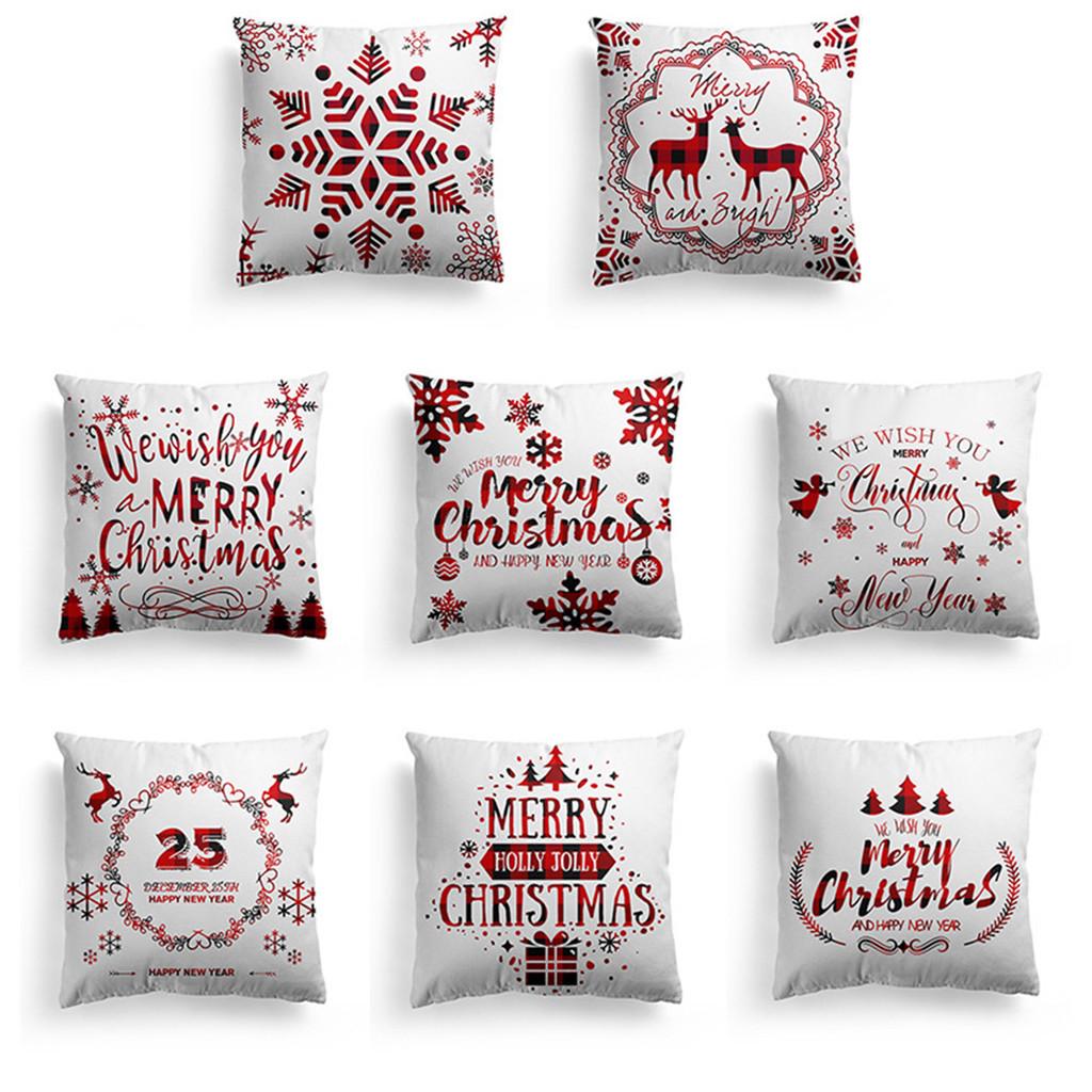 

Christmas Flax Soft Pillowcase Sofa Waist Throw Pad Cover Home Decoration разноцветный