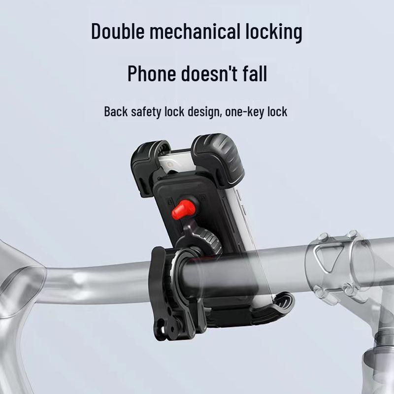 Aluminum Alloy Anti-Shake Bicycle & Motorcycle Phone Holder for Navigation