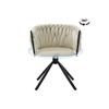 Chaise de salle à manger - MUVOE - Velours beige - Pivotante 360° - Design ergonomique - 4 pieds métal
