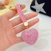 1Pc Handbag Pendant Valentine's Day Metal Ins Style Rhinestone Crystal Gift Keychain Car Key Pendant Heart-shaped Key Ring