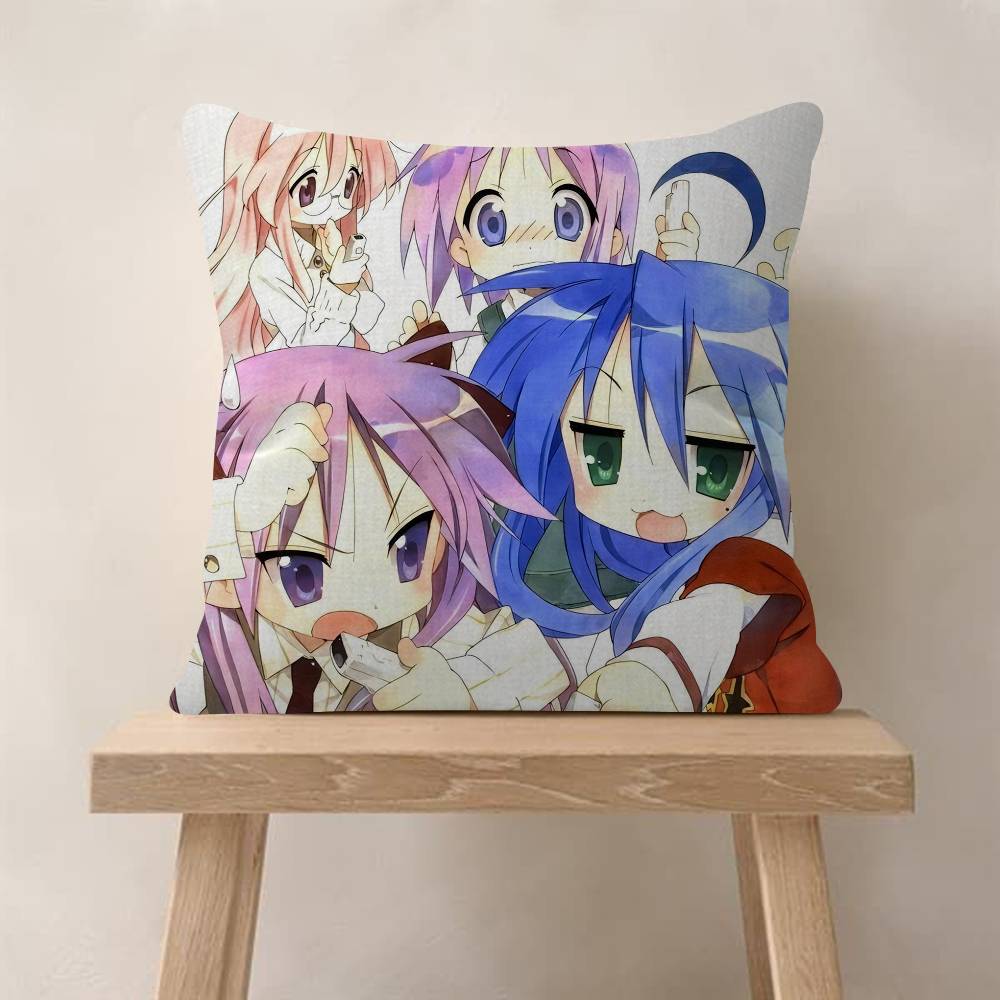 Anime LLucky StarS Cute Girl Maple Design Cushion Cover Happy Autumn Harvest Decor Holiday Decorati Pillow Cover