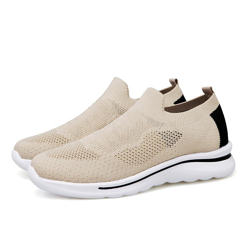 Spring and summer mesh foot health flying weaving breathable walking shoes casual soft sole casual shoes couple shoes