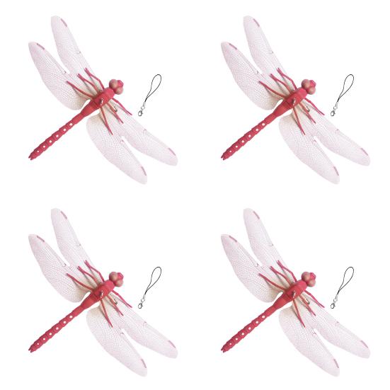 3D Simulation Dragonfly Outdoor Fake Dragonfly with Keychain Artificial Insect Model for Garden Yard Courtyard Patio Flower Beds