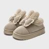 Winter new cotton slippers cute rabbit indoor home non-slip outer wear warm plush all-inclusive cotton shoes women's