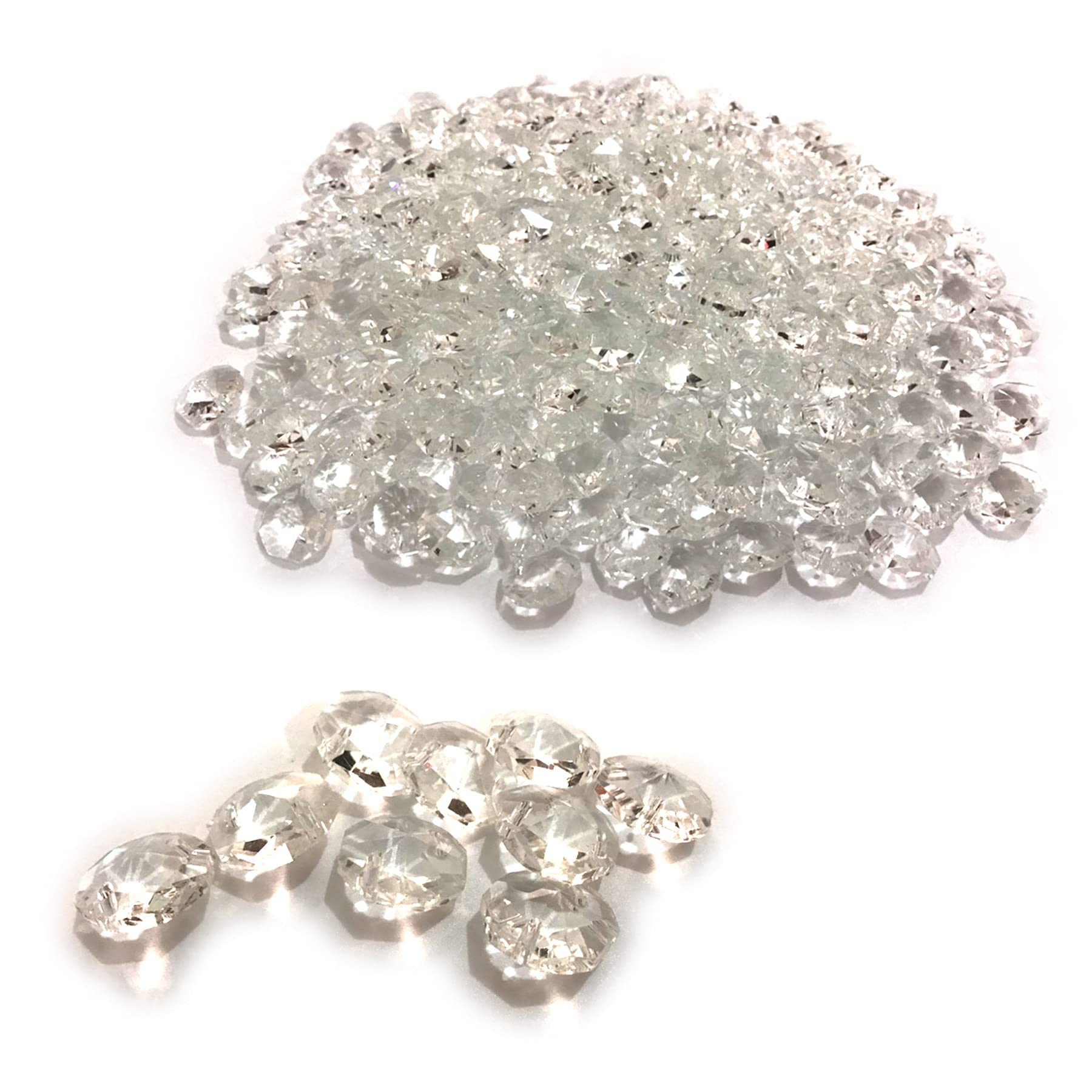 

(С-Нет) 300 Прозрачных восьмиугольных хрустальных бусин, 14 мм, с двумя отверстиями, для аксессуаров, штор, рукоделия, люстр и декоративных элементов