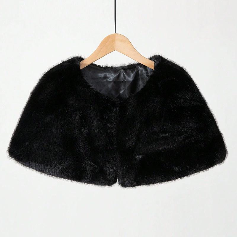 1Pc Polyester Fiber Wedding Dress Wedding Shawl Warm Scarf Dress Accessories Winter Long Hair Fur Shawl Cheongsam