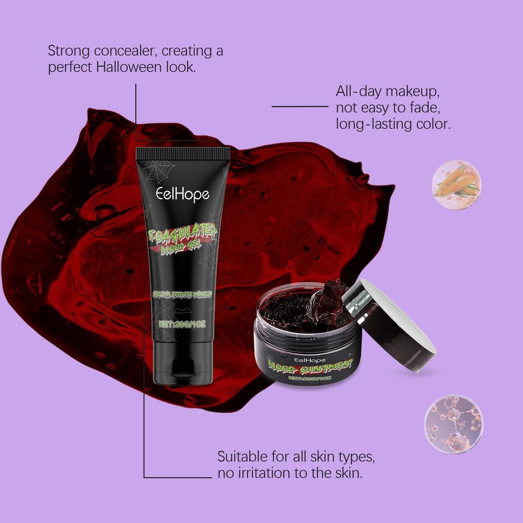 EELHOPE Vampire Cosmetic Set &Bruise Special Effects Makeup Kit & Fake Blood For Halloween Festival And Masquerade Party Looks