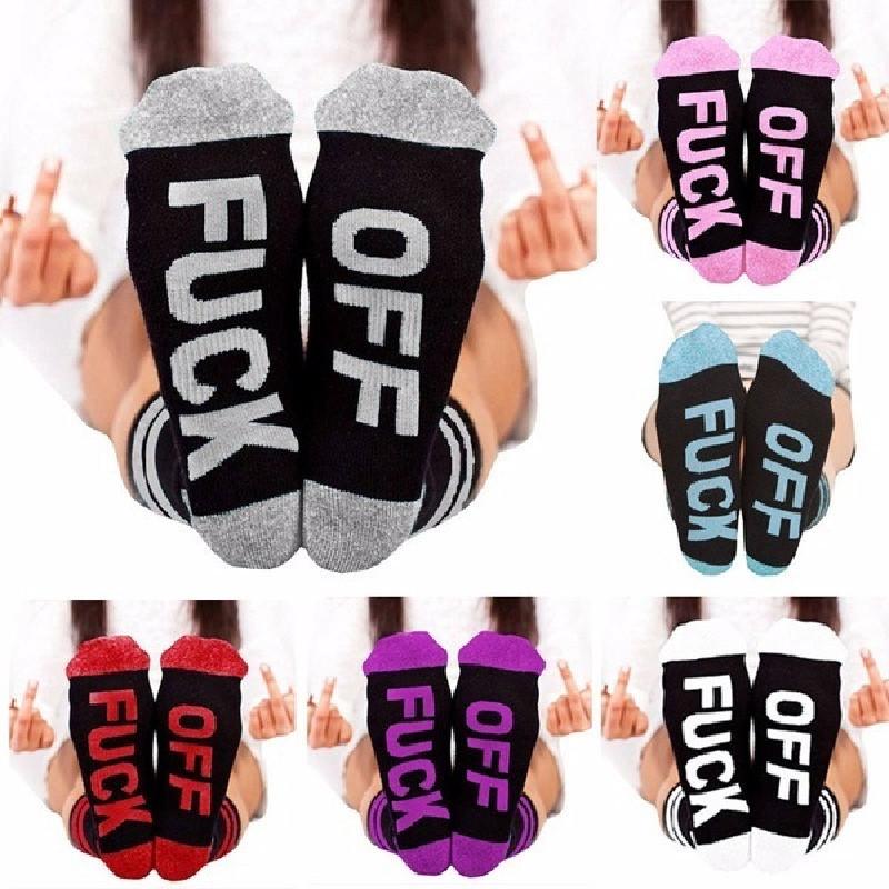 Unisex Letter Fuckoff Funny Casual Sports Skateboard Socks Stockings Color 5