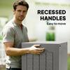 73L Plastic Garden Storage Box, Outdoor Storage Box with Handles, Waterproof Outdoor Storage Container, Khaki