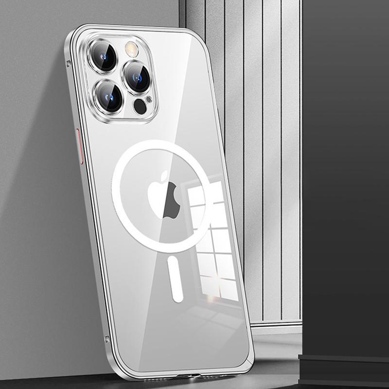Aluminum Alloy Metal Frame Cover Lens film protection for Iphone 17 Pro Max 16 15 14 13 12 Pro Max Support for Magsafe Charging Case
