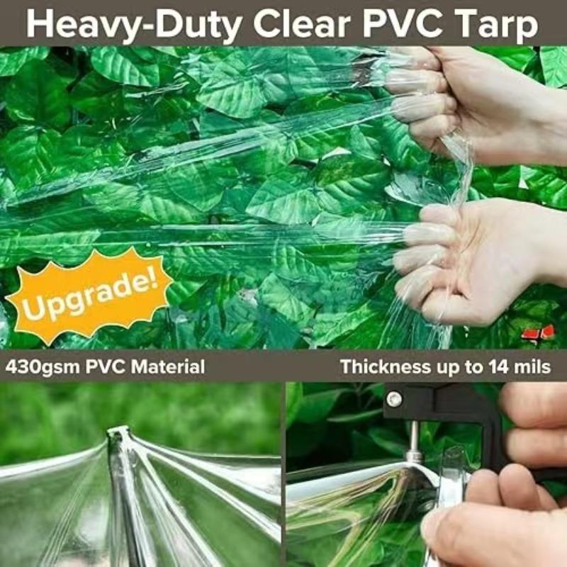 1 Stück PE Verdickt Transparent Wasserdichtes Tuch Reißfest Staubdicht Kunststoff Wachstuch Outdoor Überdachung mit Verstärkten Metallösen Geeignet