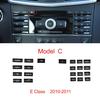Dekorativní nálepky na tlačítka CD panelu centrální konzole auta ABS Pro Mercedes Benz C/E Třídy W204 W212 GLK CLS 2012-2013
