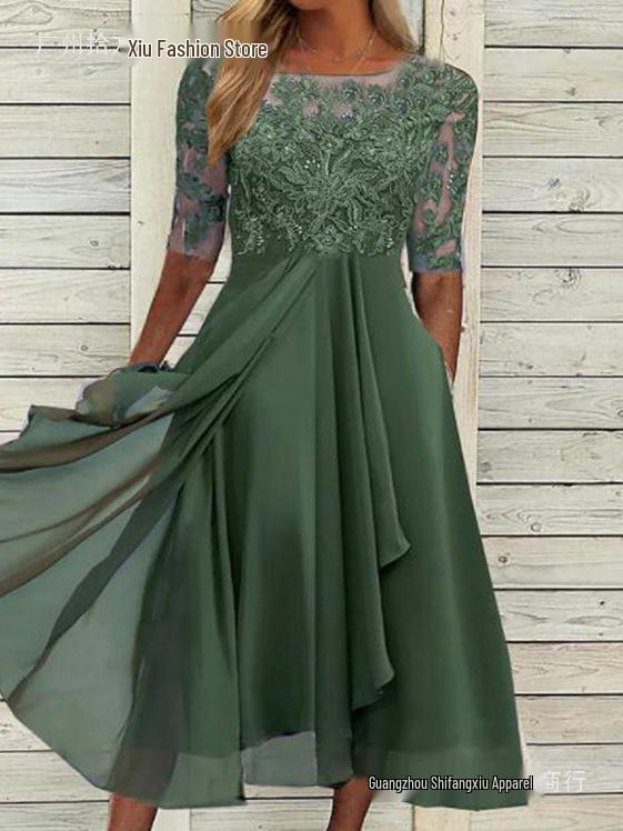 Lace Hollow-Out Long Dress