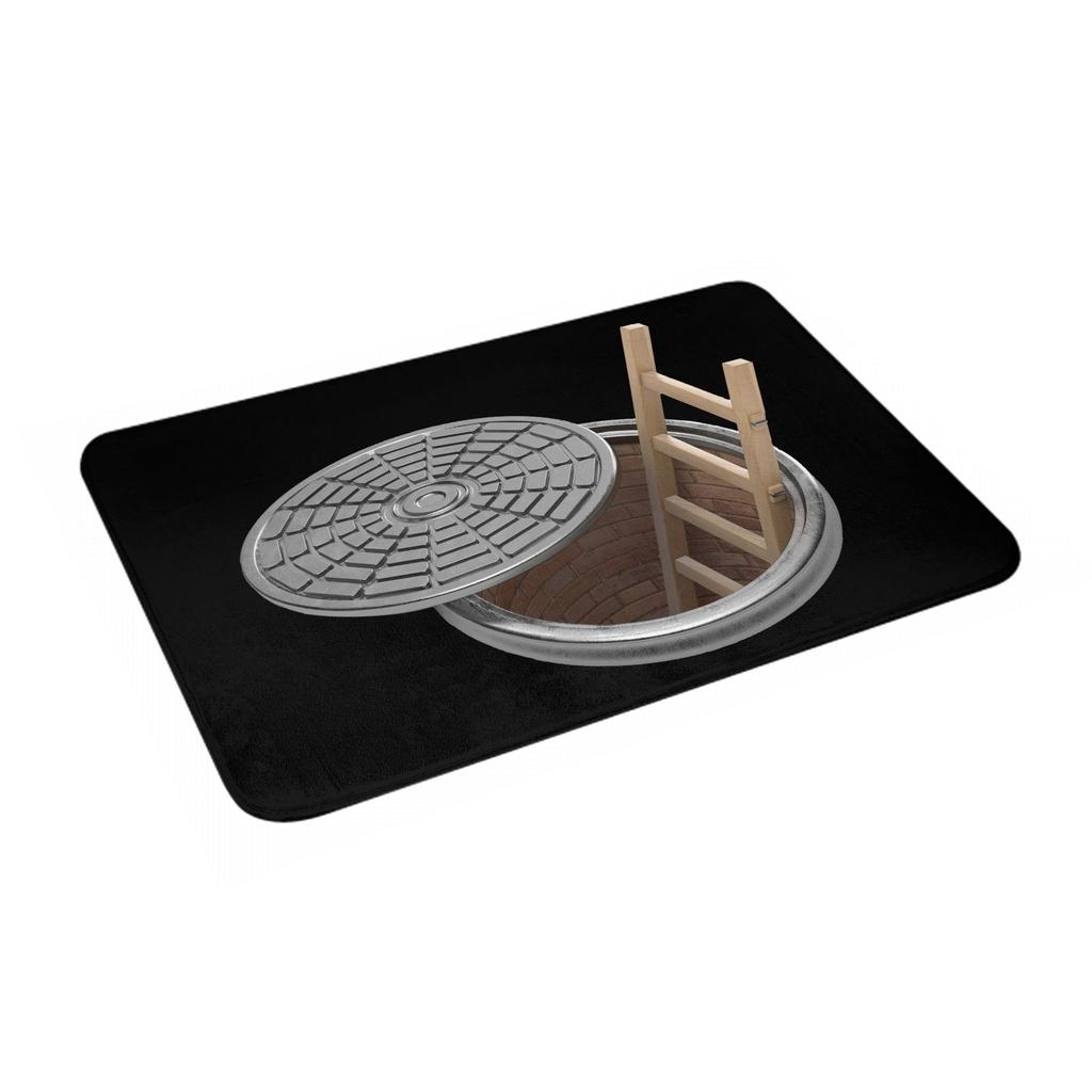 Funny Manhole Cover 3D Traps Front Door Mat Anti-Slip Indoor Waterproof Doormat Kitchen Balcony Entrance Rug Carpet