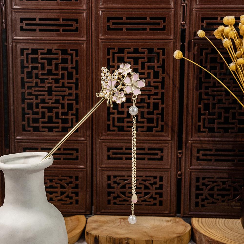 Nationalstil Perle Blume Quaste Quaste Quaste Anhänger Hanfu Accessoire Haarnadel Weiblich Neu Chinesisch Antiker Stil Glockenblume Haarnadel