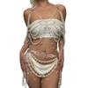 Pearls Body Chain Harness Beaded Chest Chain Waist Chain Body Chain Bras Nightclub Party Body Jewelry Accessories